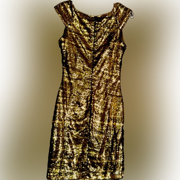 Aakaa Black And Gold Dress P2P 17" - Picture 4 of 4